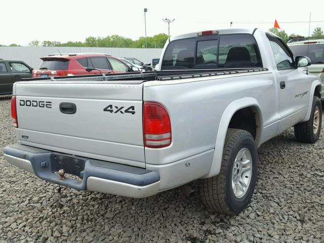 1B7GG26XX1S132084 - 2001 DODGE DAKOTA SILVER photo 4