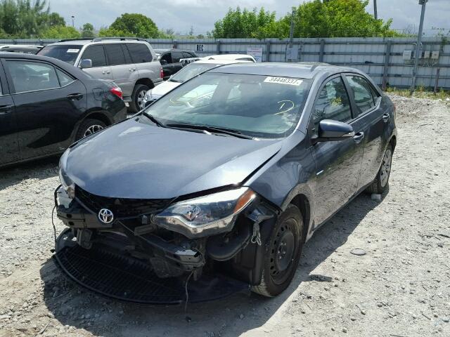 5YFBURHE9FP204585 - 2015 TOYOTA COROLLA L GRAY photo 2