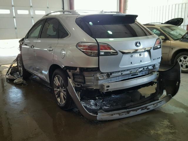 JTJBC1BA2D2064270 - 2013 LEXUS RX 450 SILVER photo 3