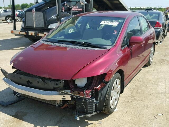 19XFA16539E043316 - 2009 HONDA CIVIC RED photo 2