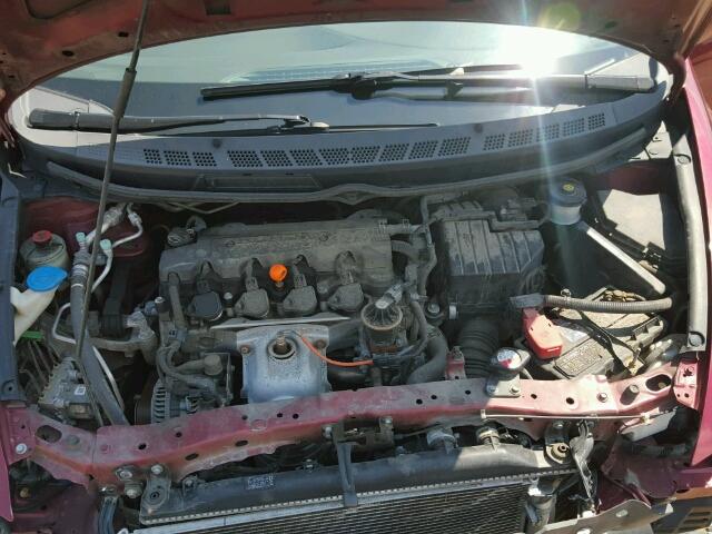 19XFA16539E043316 - 2009 HONDA CIVIC RED photo 7