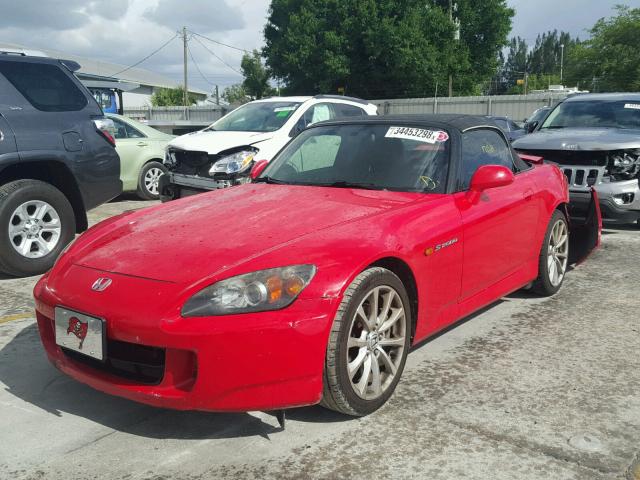 JHMAP21457S002286 - 2007 HONDA S2000 RED photo 2