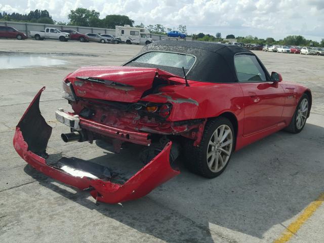 JHMAP21457S002286 - 2007 HONDA S2000 RED photo 4