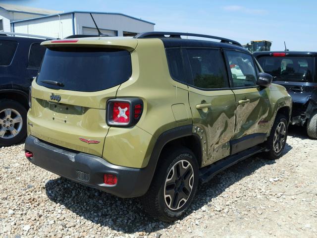 ZACCJBCT0FPC00553 - 2015 JEEP RENEGADE T GREEN photo 4