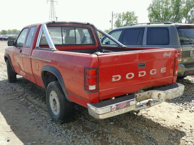 1B7GG23Y3PS264996 - 1993 DODGE DAKOTA RED photo 3