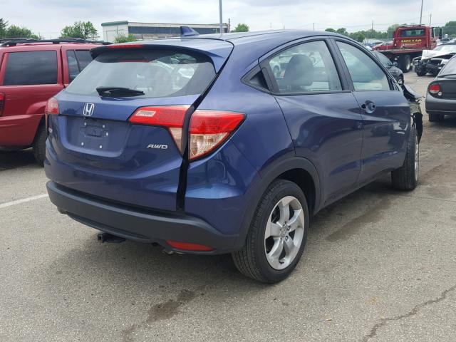 3CZRU6H31GM706781 - 2016 HONDA HR-V LX BLUE photo 4