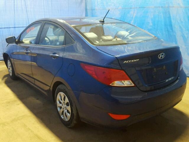 KMHCT4AE6GU108451 - 2016 HYUNDAI ACCENT SE BLUE photo 3