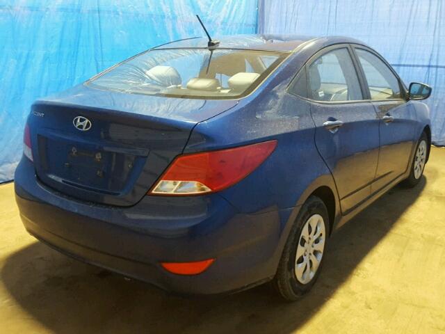 KMHCT4AE6GU108451 - 2016 HYUNDAI ACCENT SE BLUE photo 4