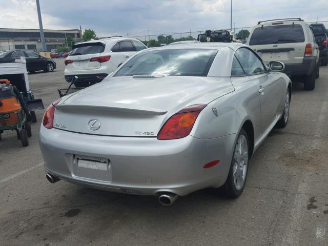 JTHFN48Y950068395 - 2005 LEXUS SC 430 SILVER photo 4