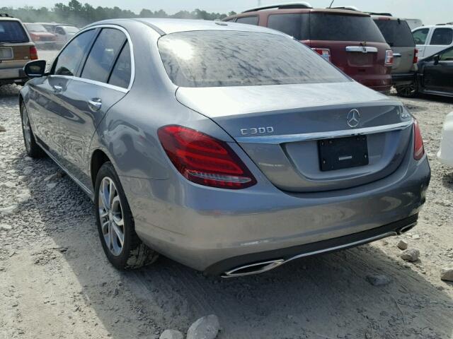 55SWF4KB1FU024623 - 2015 MERCEDES-BENZ C 300 4MAT GRAY photo 3