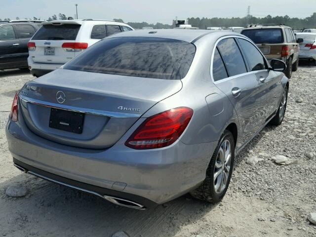 55SWF4KB1FU024623 - 2015 MERCEDES-BENZ C 300 4MAT GRAY photo 4