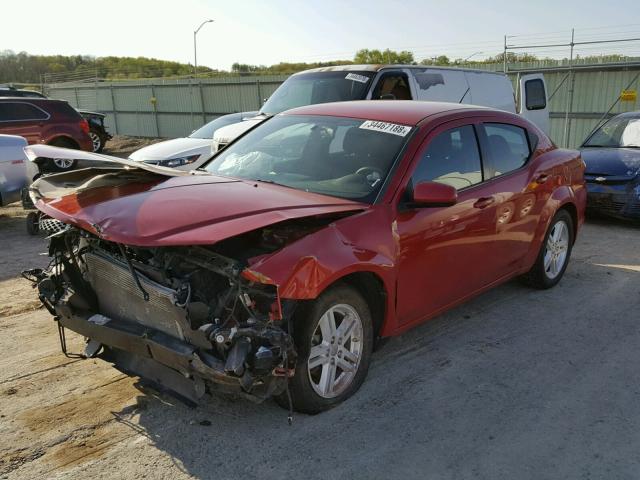 1C3CDZCB0DN625451 - 2013 DODGE AVENGER SX RED photo 2