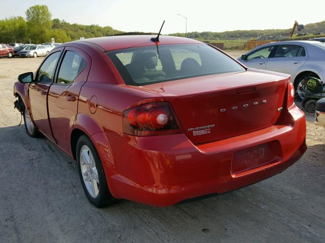 1C3CDZCB0DN625451 - 2013 DODGE AVENGER SX RED photo 3