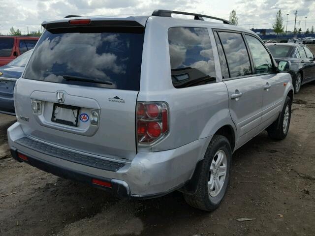 5FNYF28148B500184 - 2008 HONDA PILOT LX SILVER photo 4