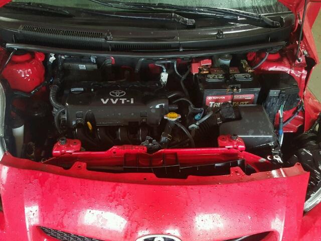 JTDKT4K31A5292812 - 2010 TOYOTA YARIS RED photo 7