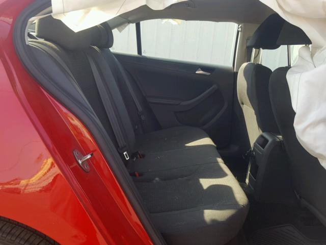 3VW2K7AJ0FM303527 - 2015 VOLKSWAGEN JETTA BASE RED photo 6