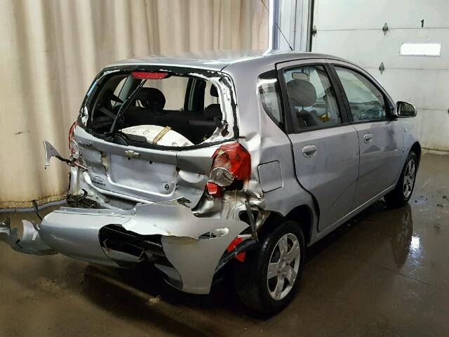 KL1TD66678B100197 - 2008 CHEVROLET AVEO BASE Күміс фото 4