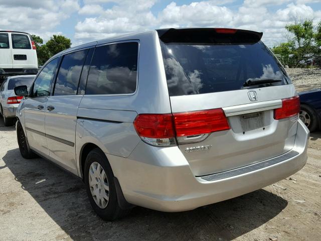 5FNRL38289B052089 - 2009 HONDA ODYSSEY LX SILVER photo 3