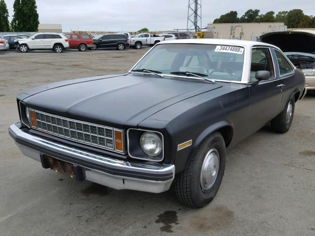 1X17D6L121421 - 1976 CHEVROLET NOVA BLACK photo 2