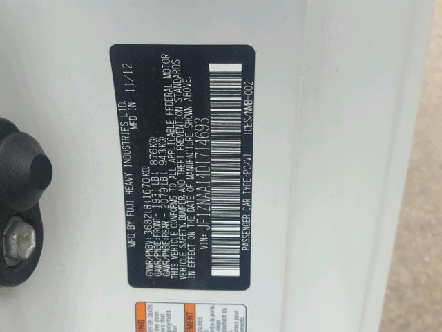 JF1ZNAA14D1714693 - 2013 TOYOTA SCION FR-S თეთრი ფოტო 10