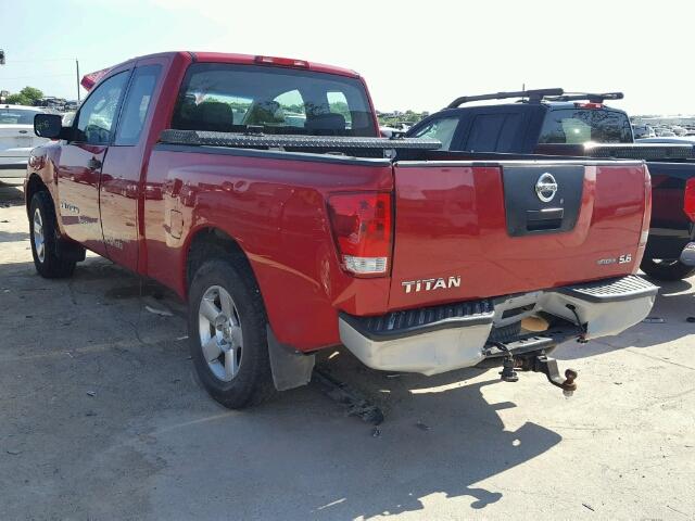 1N6BA06A68N360827 - 2008 NISSAN TITAN XE RED photo 3