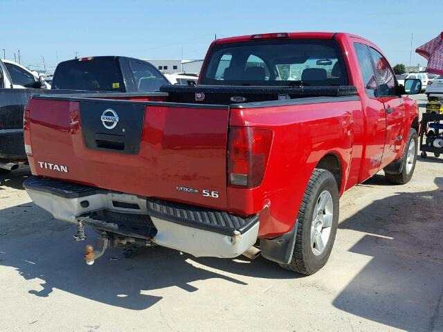 1N6BA06A68N360827 - 2008 NISSAN TITAN XE RED photo 4