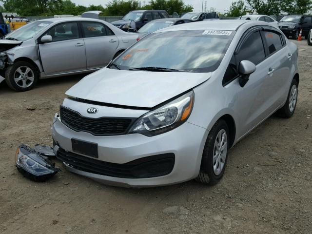 KNADM4A38D6174145 - 2013 KIA RIO LX SILVER photo 2