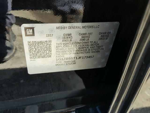 1G1ZB5ST1JF173457 - 2018 CHEVROLET MALIBU LS Qara foto 10