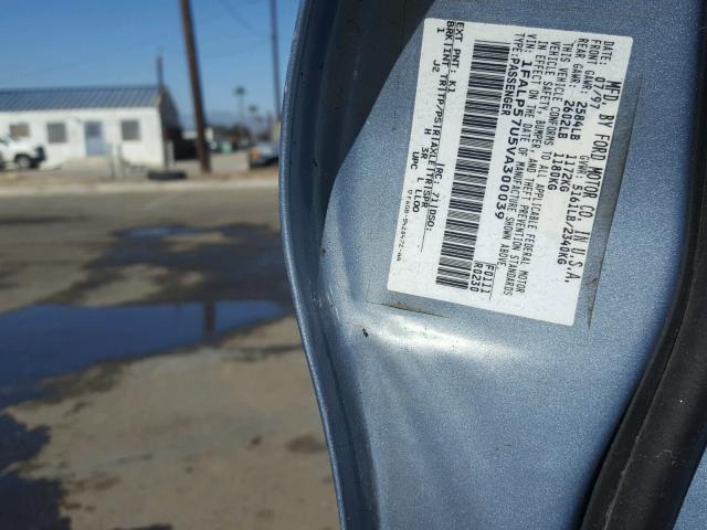 1FALP57U5VA300039 - 1997 FORD TAURUS GL BLUE photo 10