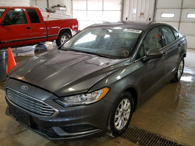 3FA6P0G78HR326445 - 2017 FORD FUSION S CHARCOAL photo 2