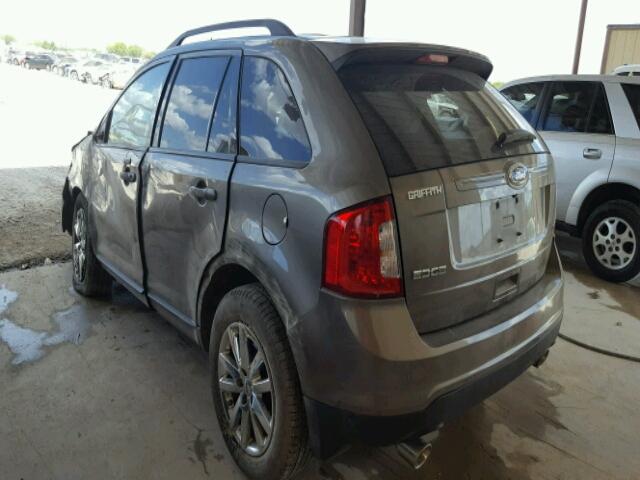 2FMDK3JC2DBC06510 - 2013 FORD EDGE SEL GRAY photo 3