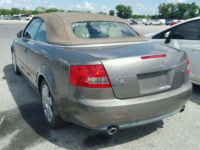 WAUAC48H16K007353 - 2006 AUDI A4 1.8 CAB BROWN photo 3