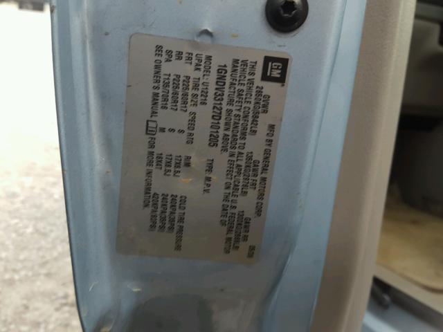 1GNDV33127D101205 - 2007 CHEVROLET UPLANDER L 蓝色 照片 10