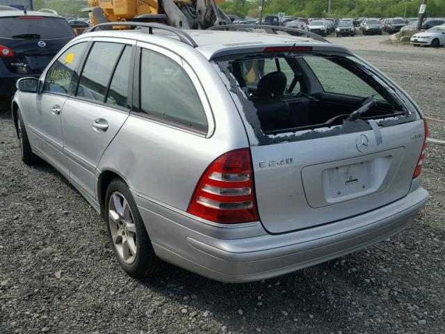 WDBRH81J75F656723 - 2005 MERCEDES-BENZ C 240 SPOR SILVER photo 3