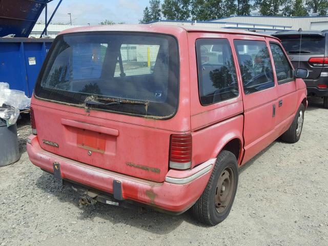 2P4GH4531MR327032 - 1991 PLYMOUTH VOYAGER SE RED photo 4