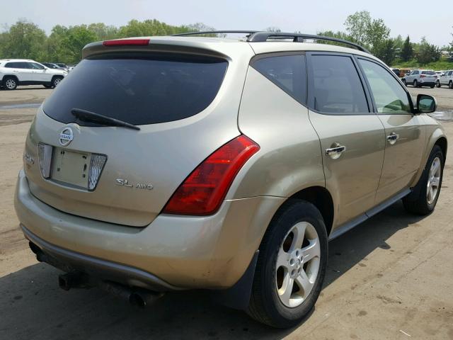 JN8AZ08W85W420617 - 2005 NISSAN MURANO SL TAN photo 4