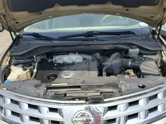 JN8AZ08W85W420617 - 2005 NISSAN MURANO SL TAN photo 7