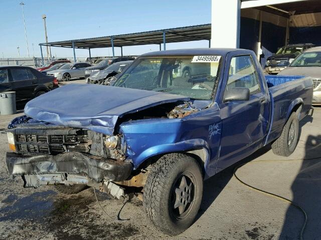 1B7FL26G6SW915002 - 1995 DODGE DAKOTA BLUE photo 2