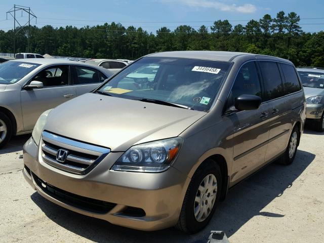 5FNRL38267B001655 - 2007 HONDA ODYSSEY LX GOLD photo 2