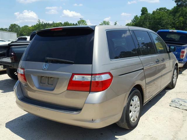 5FNRL38267B001655 - 2007 HONDA ODYSSEY LX GOLD photo 4