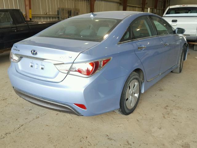 KMHEC4A45DA077707 - 2013 HYUNDAI SONATA HYB BLUE photo 4