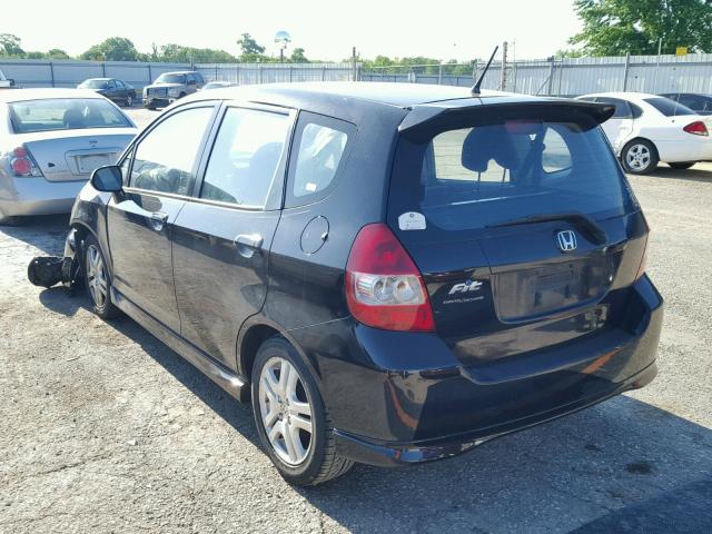 JHMGD37687S001716 - 2007 HONDA FIT S 黑色 照片 3