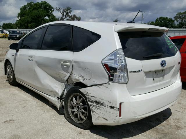 JTDZN3EU4D3255275 - 2013 TOYOTA PRIUS V WHITE photo 3