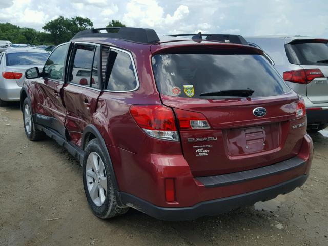 4S4BRCNCXE3222808 - 2014 SUBARU OUTBACK 2. RED photo 3