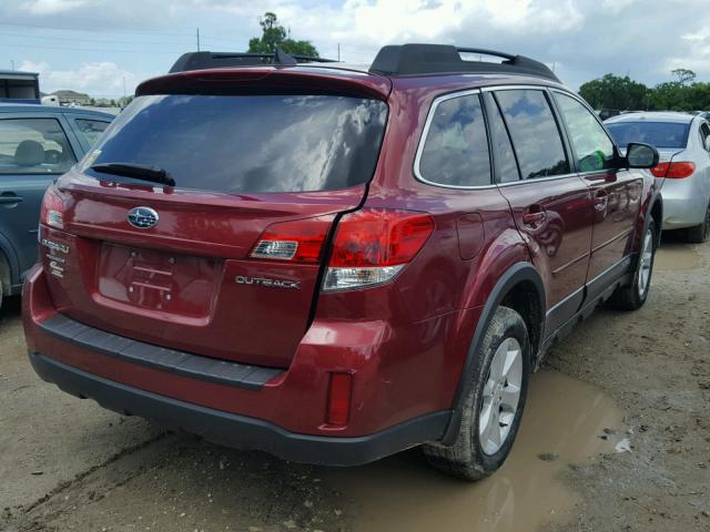 4S4BRCNCXE3222808 - 2014 SUBARU OUTBACK 2. RED photo 4