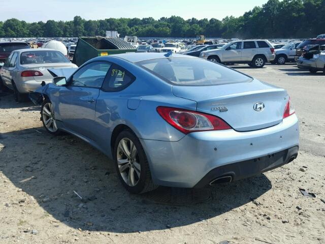 KMHHU6KH7AU003562 - 2010 HYUNDAI GENESIS CO BLUE photo 3