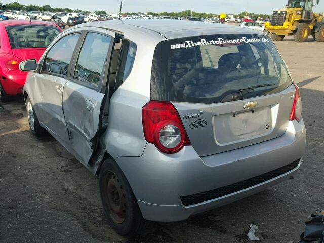 KL1TD66E89B317041 - 2009 CHEVROLET AVEO LS SILVER photo 3