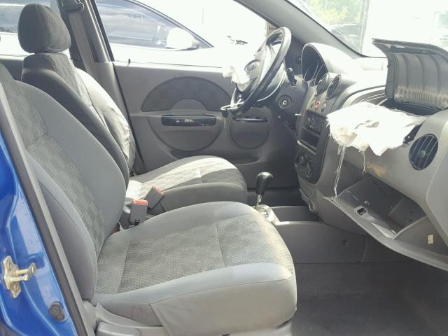 KL1TD52605B378760 - 2005 CHEVROLET AVEO BASE Көк фото 5