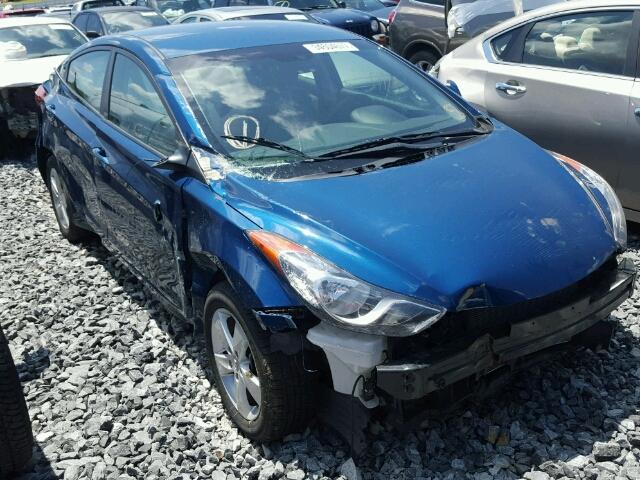 KMHDH4AE1DU990727 - 2013 HYUNDAI ELANTRA BLUE photo 1