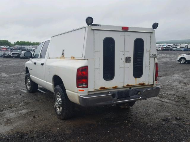3D7KU28D64G245179 - 2004 DODGE RAM 2500 S WHITE photo 3